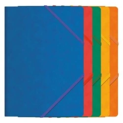 Dohe Elastic Folder with Three Flaps - Folio Size - Made of Premium Quality Card - Laminated - Flat Elastic Closure