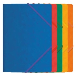 Dohe Pasta de Elásticos com Três Abas - Tamanho Fólio - Fabricada em Cartolina de Primeira Qualidade - Plastificada - Fecho de