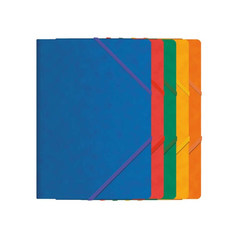 Dohe Elastic Folder with Three Flaps - Folio Size - Made of Premium Quality Card - Laminated - Flat Elastic Closure
