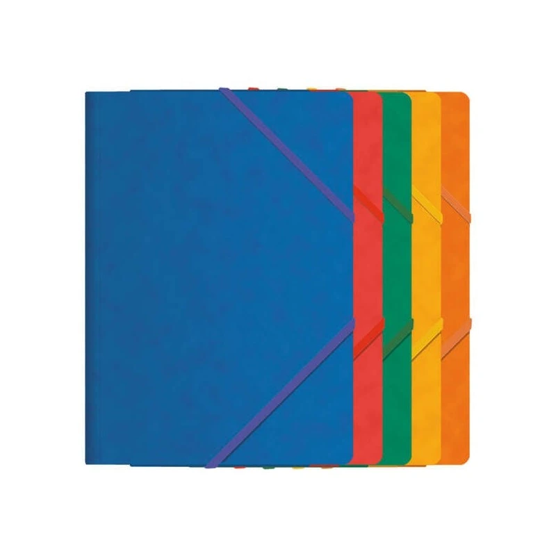 Dohe Elastic Folder with Three Flaps - Folio Size - Made of Premium Quality Card - Laminated - Flat Elastic Closure