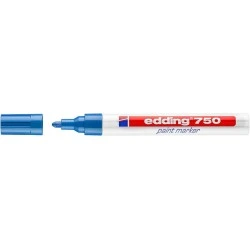 Edding 750 Marqueur Permanent - Pointe Ronde - Tracé entre 2 et 4 mm. - Encre Opaque - Séchage Rapide - Couleur Bleu