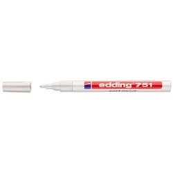 Edding 751 Permanent Marker - Round Tip - Line Width between 1 and 2 mm. - Opaque Ink - Quick Drying - White Colour