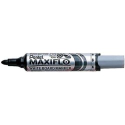 Pentel Maxiflo Whiteboard Marker - Ink Flow Regulation - Round Tip - Line Width 2.5mm - 50% Recycled Materials - Colour Black