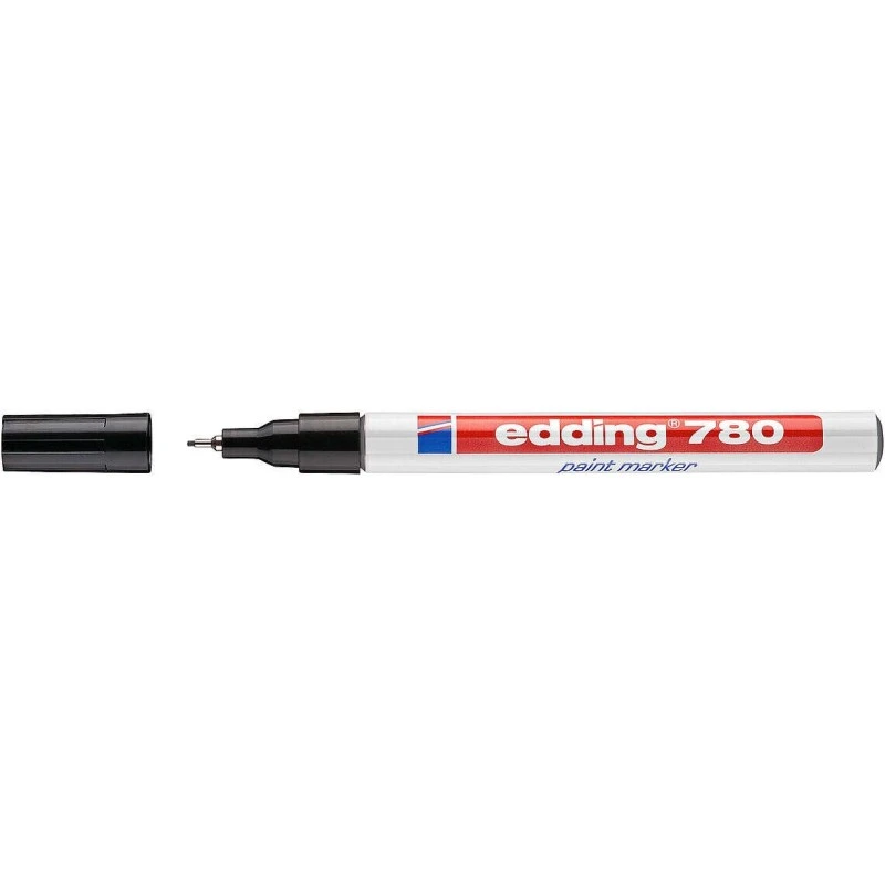 Edding 780 Opaque Ink Permanent Marker - Round Nib - 0.8mm Line - Replacement Nibs Available - Fast Drying - Black