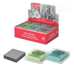 ErichKrause ArtBerry Presentoir avec 18 Gommes - Structure Malleable - Presentee en Boite Plastique - Coloris Assortis