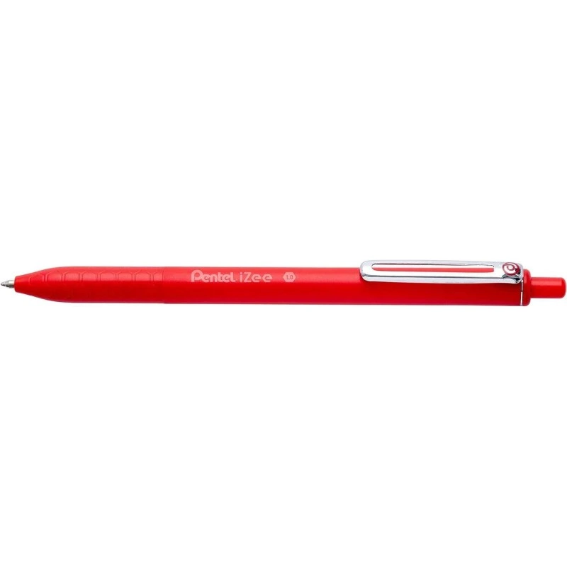 Pentel iZee Esferográfica Retrátil - Ponta 0,7mm - Traço 0,35mm - Clipe de Metal - Cor Vermelho