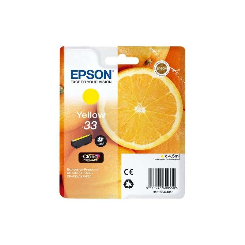 Epson T3344 (33) Jaune Cartouche d'encre Original - C13T33444012