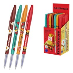 ErichKrause Stick Cheat Meal Esferográfica com Tampa - Modelos Sortidos - Traço 0,26mm - Tinta de Baixa Viscosidade - Tampa