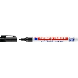 Edding 8400 Marqueur Permanent pour CD, DVD et Blu-Ray - Pointe Ronde - Tracé entre 0.5 et 1mm - Résistant à l'Eau et au