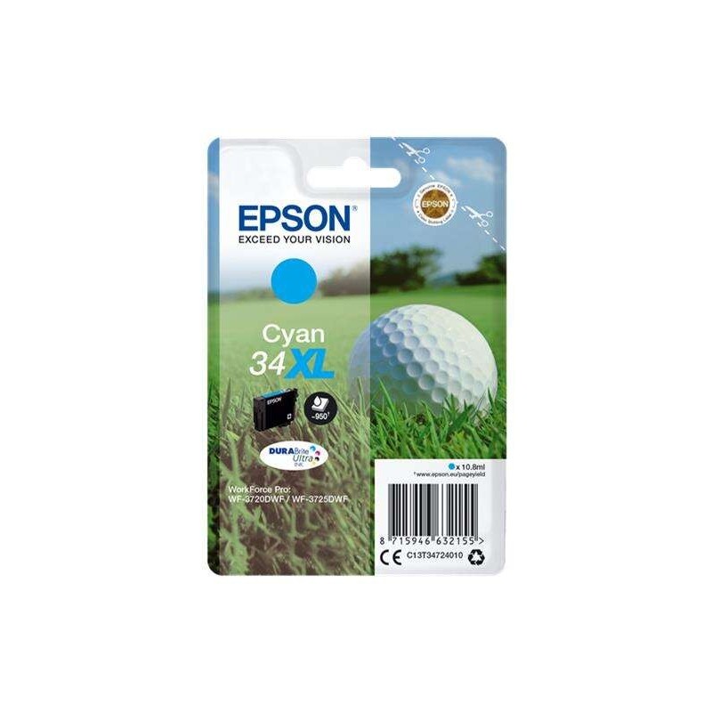 Epson T3472 (34XL) Cyan Ink Cartridge Original - C13T34724010