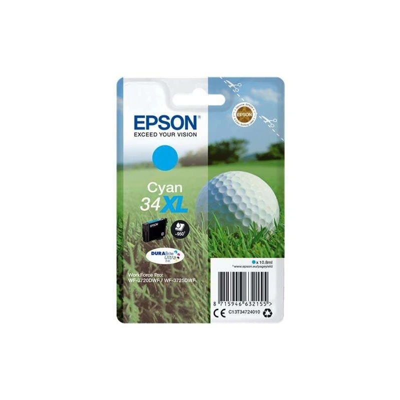 Epson T3472 (34XL) Tinteiro Ciano Original - C13T34724010
