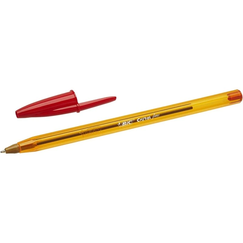 Bic Cristal Original Fine Boligrafo de Bola - Punta Redonda de 0.8mm - Trazo de 0.30mm - Tinta con Base de Aceite - Translucido