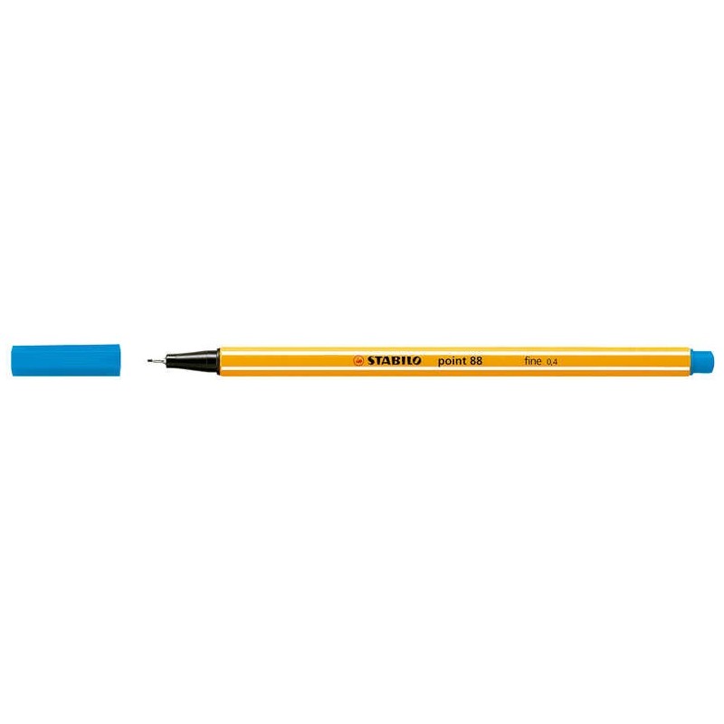 Stabilo Point 88 Rotulador de Punta Fina de Fibra - Trazo de 0.4 mm - Tinta con Base de Agua - Color Azul