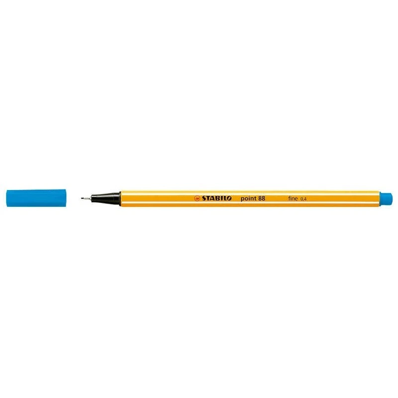 Stabilo Point 88 Rotulador de Punta Fina de Fibra - Trazo de 0.4 mm - Tinta con Base de Agua - Color Azul