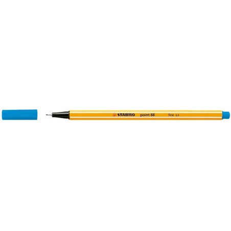 Stabilo Point 88 Rotulador de Punta Fina de Fibra - Trazo de 0.4 mm - Tinta con Base de Agua - Color Azul