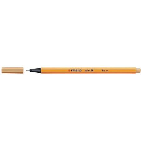 Stabilo Point 88 Marcador de Ponta Fina de Fibra - Traço de 0.4 mm - Tinta à Base de Água - Cor Ocre Claro