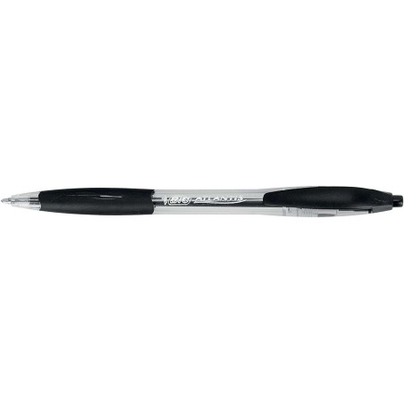 Bic Atlantis Classic Esferográfica Retrátil - Ponta de 1mm - Corpo Transparente com Pega - Cor Preta