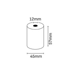 Oqonos Rouleau de Papier Thermique 57x45x12mm, Sans BPA, FSC