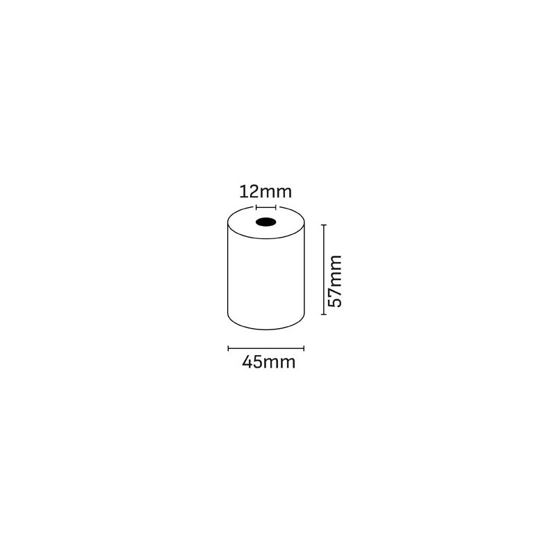 Oqonos Rolo de Papel Térmico 57x45x12mm, Sem BPA, FSC