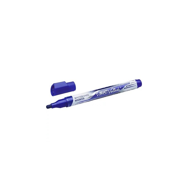 Bic Velleda Liquid Ink Marqueur pour Tableau Blanc - Pointe Moyenne - Trait 2.3mm - Encre Liquide à Base d'Alcool - Couleur Bleu