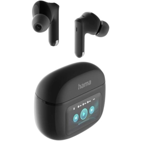 Hama Spirit Touch Auscultadores Sem Fios TWS - Bluetooth 5.4 - Controlo Tátil Inteligente - Estojo Recarregável - Cor Preta