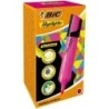 Bic Marking Highlighter Flat Surligneur - Pointe Biseautée - Trait entre 1.70 et 4.80 mm - Encre à Base d'Eau - Couleur Rose