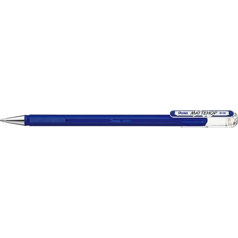 Pentel Mattehop Boligrafo de Bola - Punta 1mm - Trazo 0.5mm - Tinta de Gel Opaca - Fabricado con 55% de Materiales Reciclados