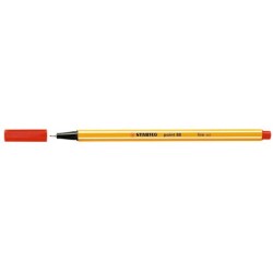 Stabilo Point 88 Fine Fibre Tip Pen - 0.4 mm Line Width - Water-Based Ink - Red