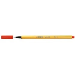 Stabilo Point 88 Fine Fibre Tip Pen - 0.4 mm Line Width - Water-Based Ink - Red