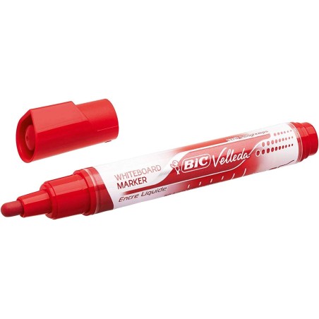 Bic Velleda Liquid Ink Marqueur pour Tableau Blanc - Pointe Moyenne - Trait 2.3mm - Encre Liquide à Base d'Alcool - Couleur