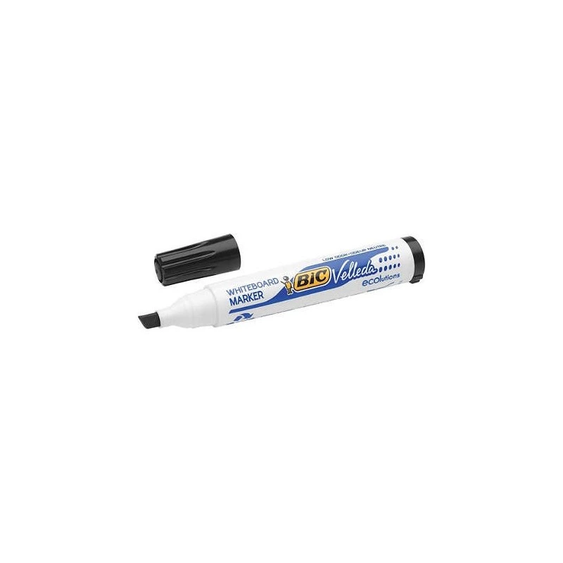Bic Velleda 1751 ECOlutions Marcadores para Pizarra - Punta Biselada - Trazo entre 3mm y 5.5mm - Tinta con Base de Alcohol