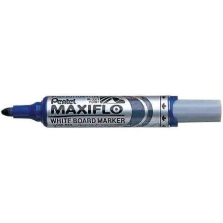 Pentel Maxiflo Marcador para Quadro Branco - Regulação do Fluxo de Tinta - Ponta Redonda - Largura de Linha 2,5mm - 50% de