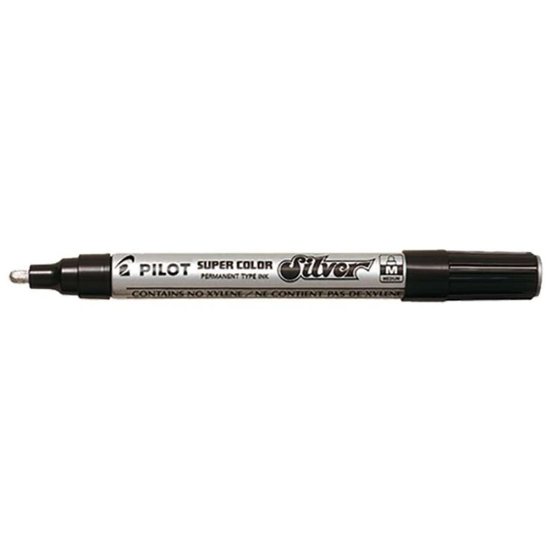 Pilot Super Color Rotulador Permanente Medio - Punta de 4,5mm de Poliacetal - Tinta muy Densa y Opaca - Cuerpo Metalico - Color