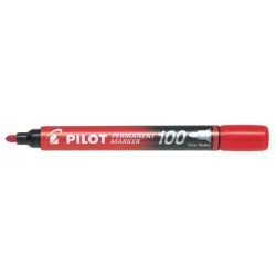 Pilot Marqueur Permanent 100 - Pointe Ogive 4,5mm - Trace 1mm - Couleur Rouge