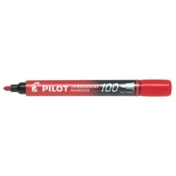 Pilot Marqueur Permanent 100 - Pointe Ogive 4,5mm - Trace 1mm - Couleur Rouge