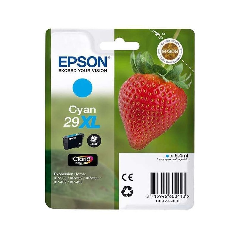 Epson T2992 (29XL) Cyan Ink Cartridge Original - C13T29924012