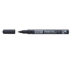 Pentel Pen N50S Marqueur Permanent - Pointe Fine 3.18mm - Résistant à l'Eau et à la Lumière - Couleur Noir