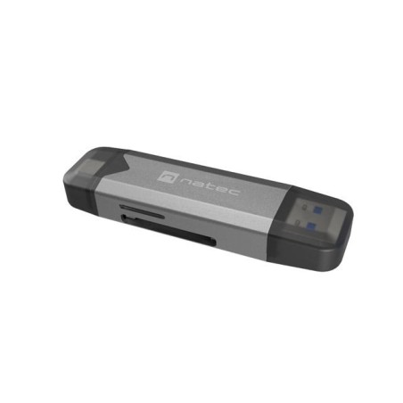 Natec Scarab 3 Lector de Tarjetas - SD,MICRO SD, USB 3.1 GEN 1, USB-A + USB-C - Color Gris