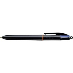 Bic 4 Colours Pro Boligrafo de Bola Retractil - Punta de 1mm - Trazo de 0.4mm - Tinta con Base de Aceite - Cuerpo Negro - 4