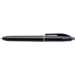 Bic 4 Colours Pro Boligrafo de Bola Retractil - Punta de 1mm - Trazo de 0.4mm - Tinta con Base de Aceite - Cuerpo Negro - 4