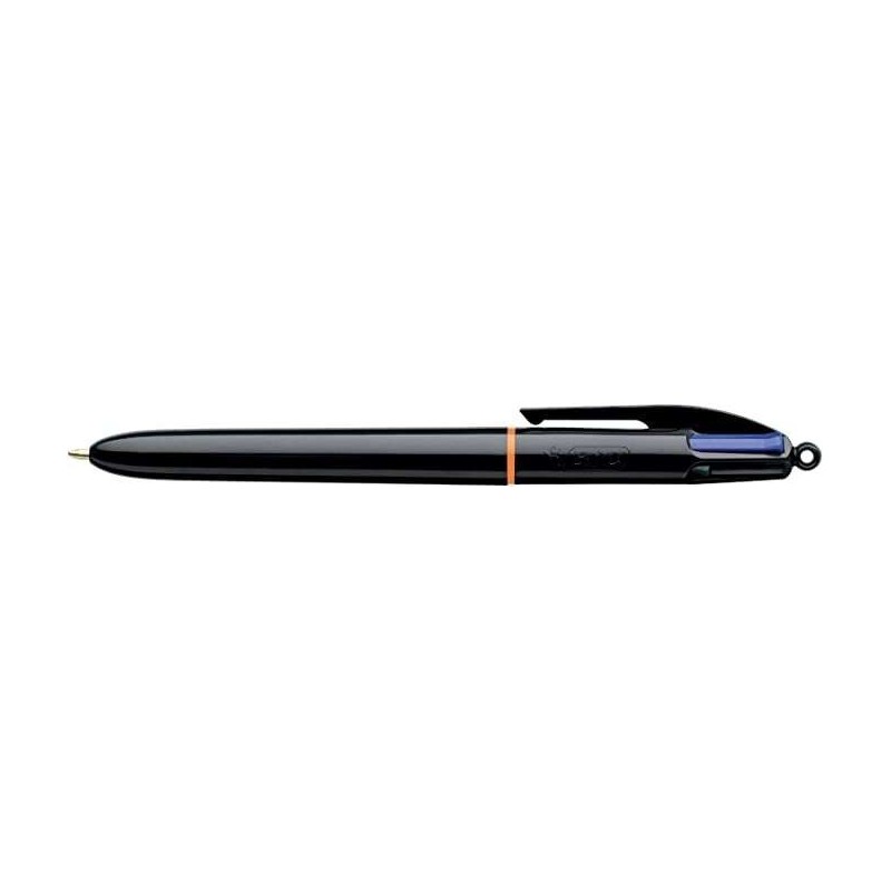 Bic 4 Colours Pro Boligrafo de Bola Retractil - Punta de 1mm - Trazo de 0.4mm - Tinta con Base de Aceite - Cuerpo Negro - 4