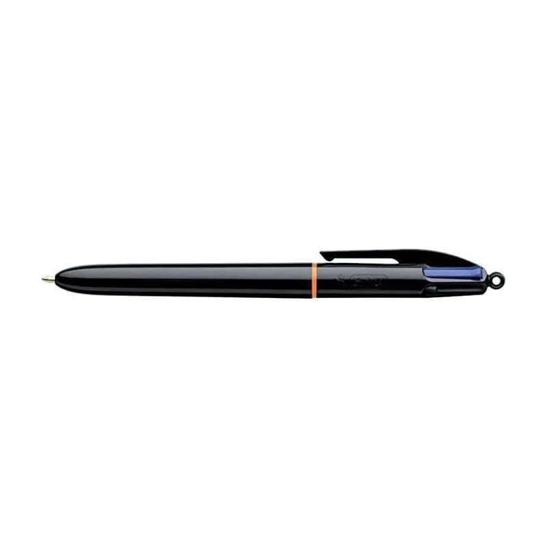 Bic 4 Colours Pro Boligrafo de Bola Retractil - Punta de 1mm - Trazo de 0.4mm - Tinta con Base de Aceite - Cuerpo Negro - 4