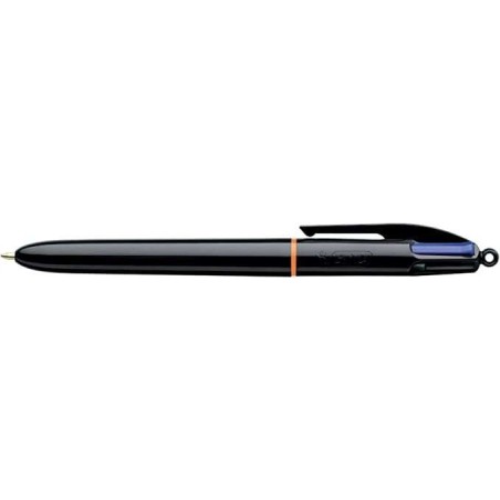 Bic 4 Colours Pro Boligrafo de Bola Retractil - Punta de 1mm - Trazo de 0.4mm - Tinta con Base de Aceite - Cuerpo Negro - 4