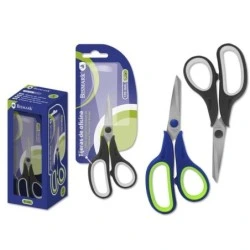 Bismark Stainless Steel Office Scissors 17cm - Ergonomic Grip - Very Light and Hard-Wearing - Random Assorted Colours