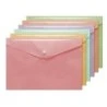 Bismark Enveloppe Porte-Documents A4 - Fermeture à Bouton-Pression - Fabriquée en Polypropylène - Coloris Pastel Assortis