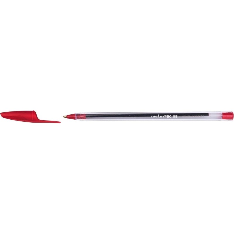 Molin Medium Point Ballpoint Pen - Oil-Based Ink - Quick Drying - Red