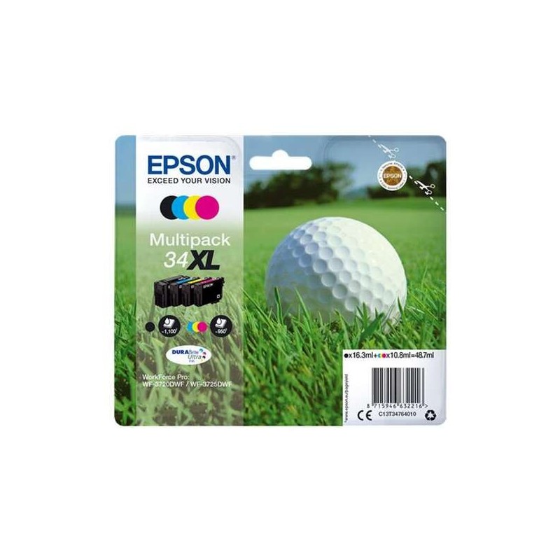 Epson T3476 Pack of 4 Original Ink Cartridges - C13T34764010
