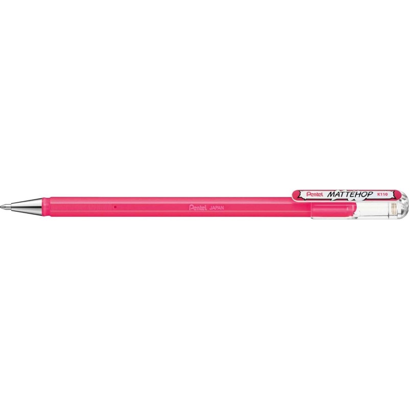 Pentel Mattehop Esferográfica - Ponta 1mm - Traço 0,5mm - Tinta de Gel Opaca - Fabricada com 55% de Materiais Reciclados - Cor