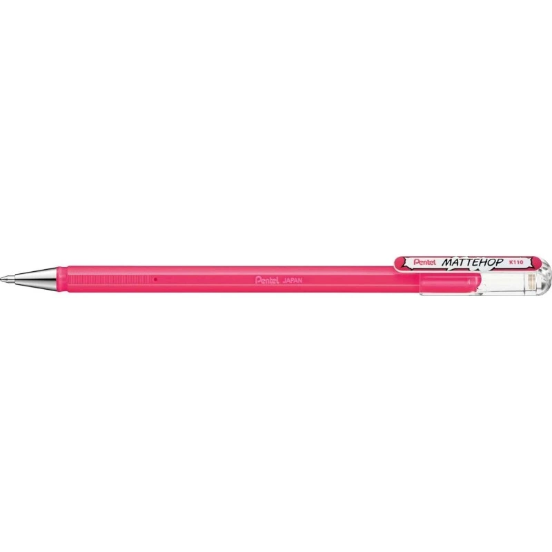 Pentel Mattehop Esferográfica - Ponta 1mm - Traço 0,5mm - Tinta de Gel Opaca - Fabricada com 55% de Materiais Reciclados - Cor
