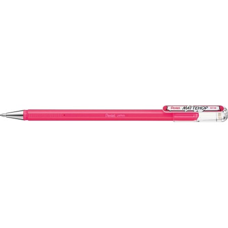 Pentel Mattehop Stylo à Bille - Pointe 1mm - Tracé 0.5mm - Encre Gel Opaque - Fabriqué avec 55% de Matériaux Recyclés - Couleur